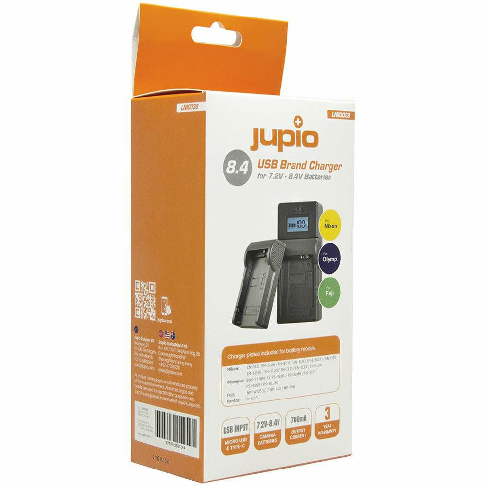 Jupio USB Brand Charger Kit punjač za Nikon, Fujifilm, Olympus 7.2V-8.4V baterije (LNI0038)