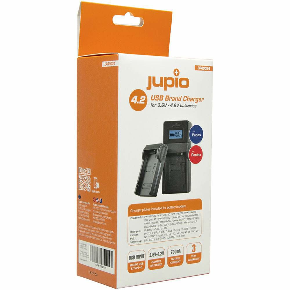 Jupio USB Brand Charger Kit za Panasonic Pentax 3.6V-4.2V baterije (LPA0034)