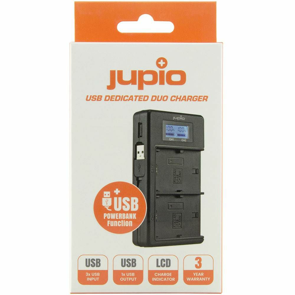 Jupio USB Dedicated Duo Charger LCD punjač za Canon LP-E12 EOS M50, M200, M100, M10, 100D, PowerShot SX70 (JDC2004)
