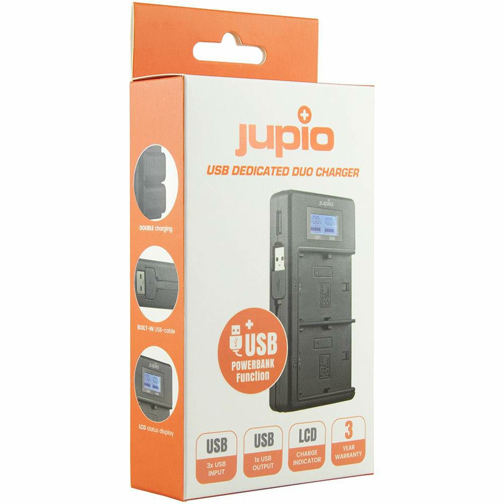 Jupio USB Dedicated Duo Charger LCD punjač za Sony NP-FW50 NEX.3, NEX.3C, NEX-3N, NEX-C3, NEX.5, NEX-6, NEXF3, NEX-F3, NEX-7, A33, A55, ILCE QX1 RX10 NPFW50 Alpha 7, 5000, 5100, 6000 (JDC2012)