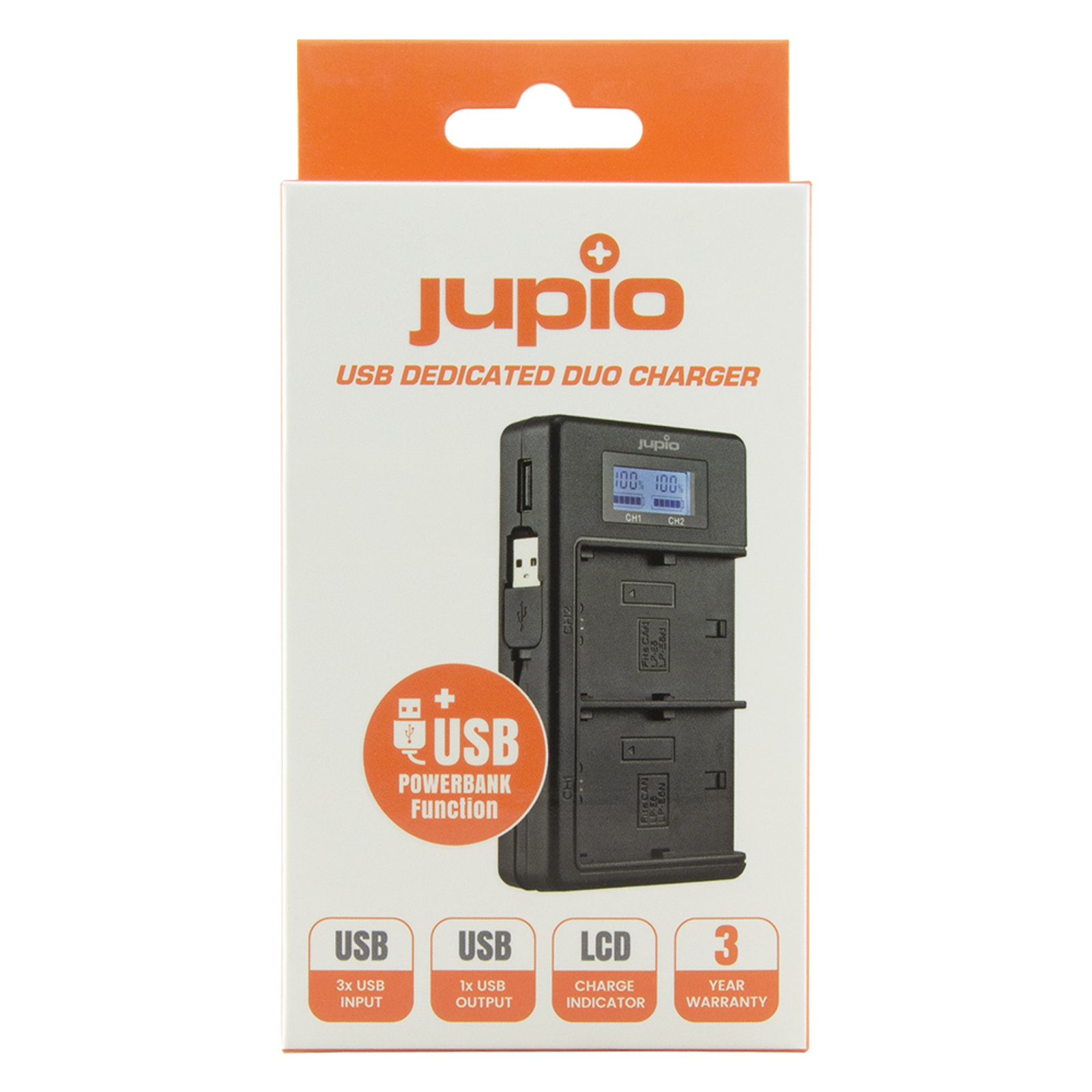 Jupio USB Dedicated Duo Charger LCD punjač za Nikon EN-EL25 Z fc, Z50 II, Z50, Z30 (JDC2014)