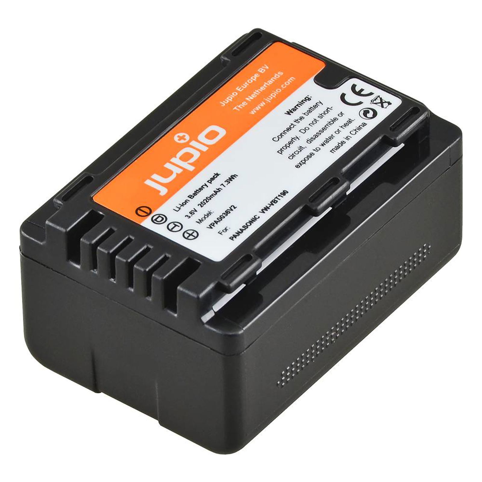 Jupio VW-VBT190 2020mAh 3.6V 7.3Wh baterija za Panasonic HC-V110, HC-V160, HC-V180, HC-V210, HC-V250, HC-V270, HC-V380, HC-V510, HC-V520, HC-V550, HC-V720, HC-V750, HC-V770, HC-VX870, HC-VX980