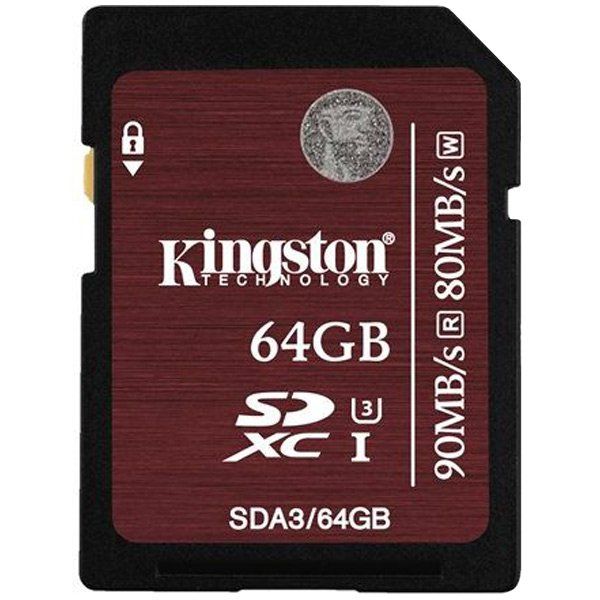 Kingston 64GB SDXC UHS-I Speed Class 3 Flash Card, EAN: 740617227697