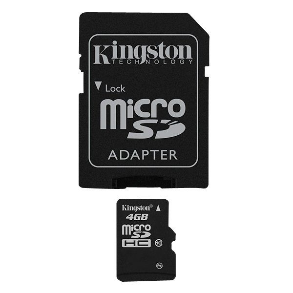 KINGSTON Memory ( flash cards ) 4GB Micro SDHC Class 10, Plastic, 1pcs with SD adapter
