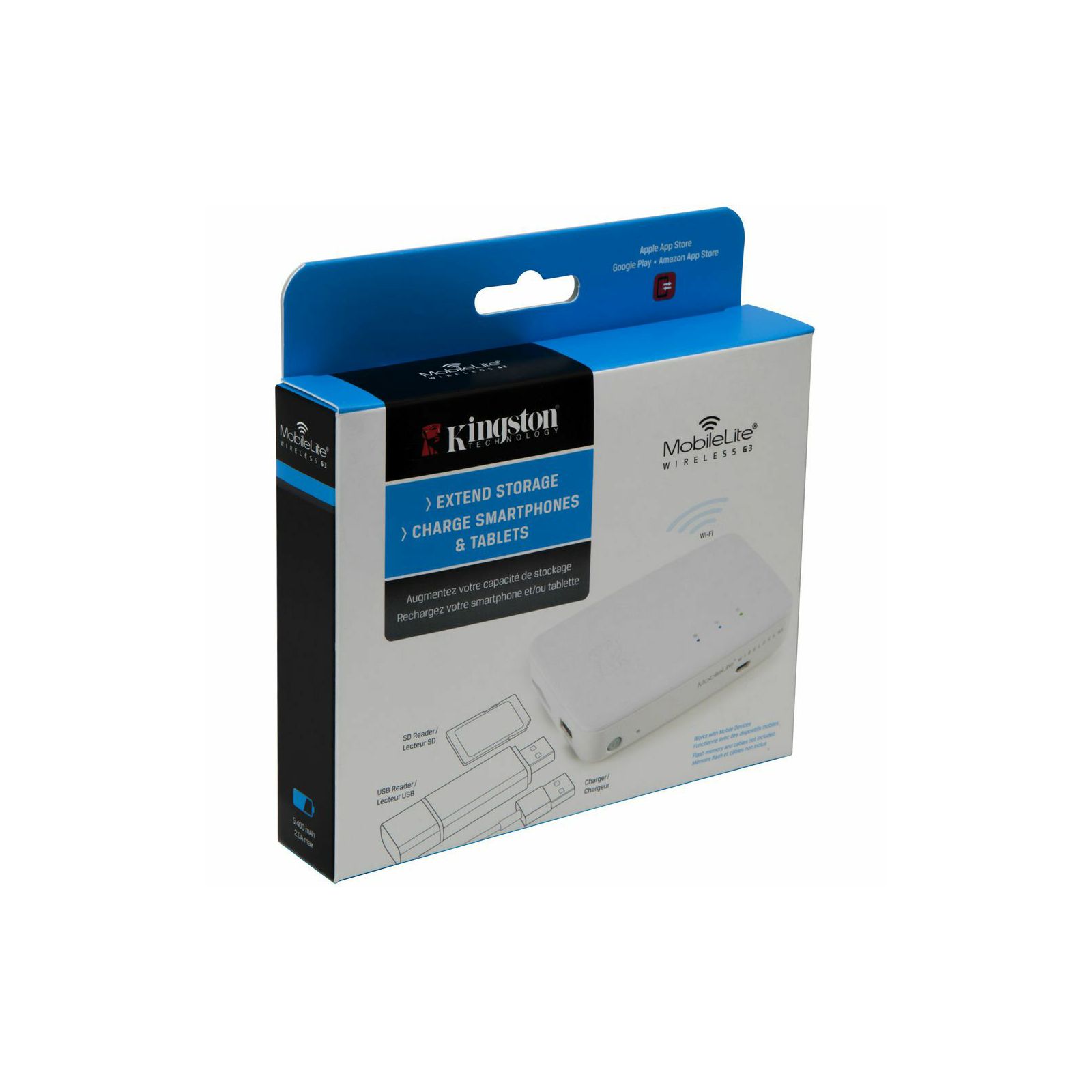 Kingston MobileLite Wireless G3 (White) bežićni čitač kartica, punjač, MLWG3