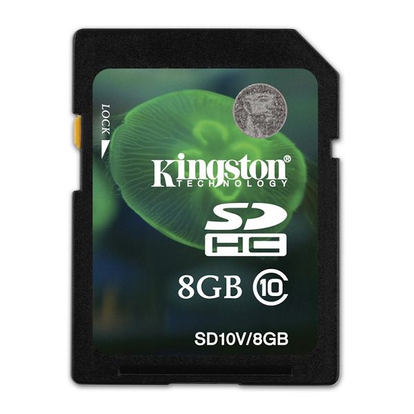 Kingston SDHC Class 10 Flash Card, 8GB