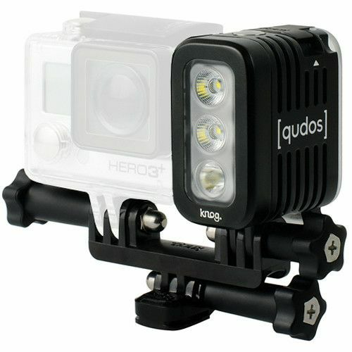 Knog Qudos action video light for GoPro Sony or any action camera with GoPro mount, DSLR Black