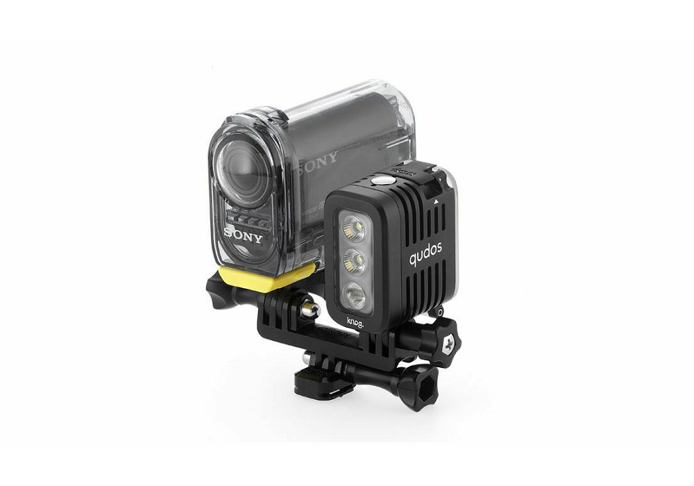 Knog Qudos action video light for GoPro Sony or any action camera with GoPro mount, DSLR Black
