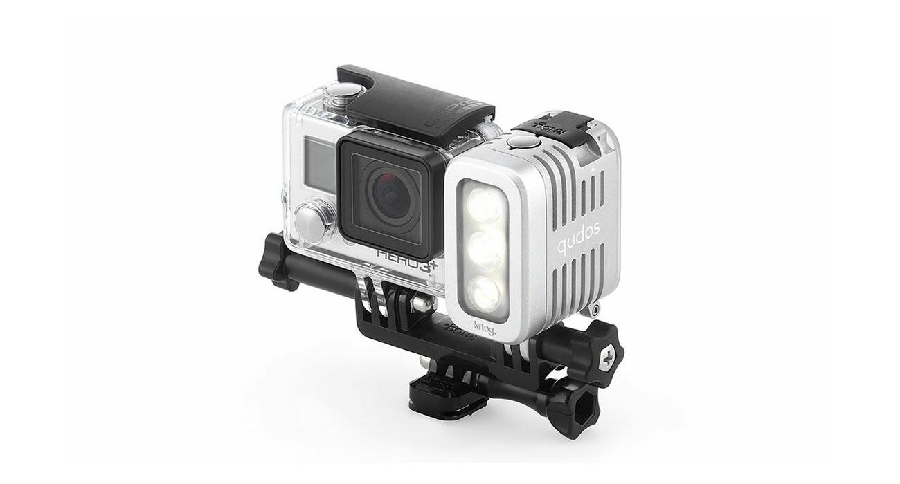 Knog Qudos action video light for GoPro Sony or any action camera with GoPro mount, DSLR Silver