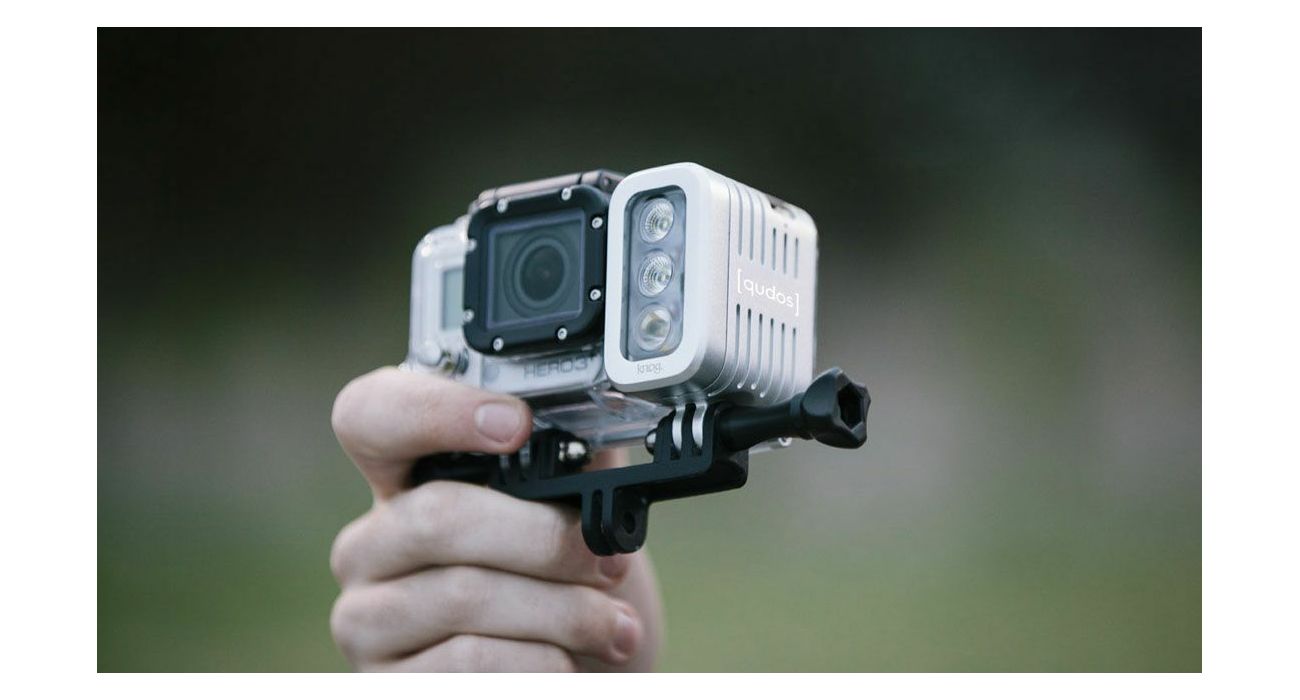 Knog Qudos action video light for GoPro Sony or any action camera with GoPro mount, DSLR Silver