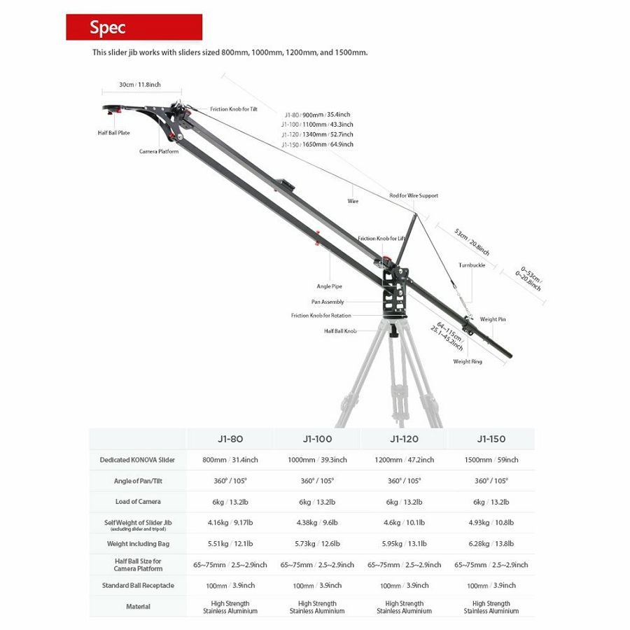 KONOVA Slider Jib for K2 100cm