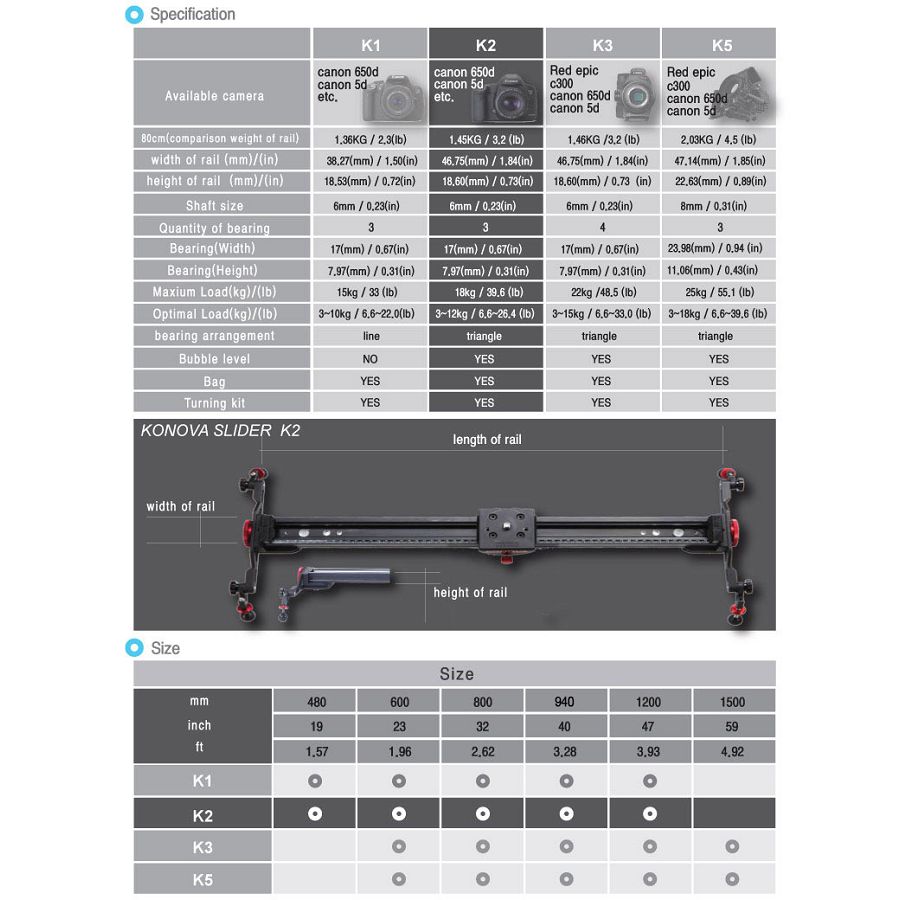 Konova Slider K2 100cm