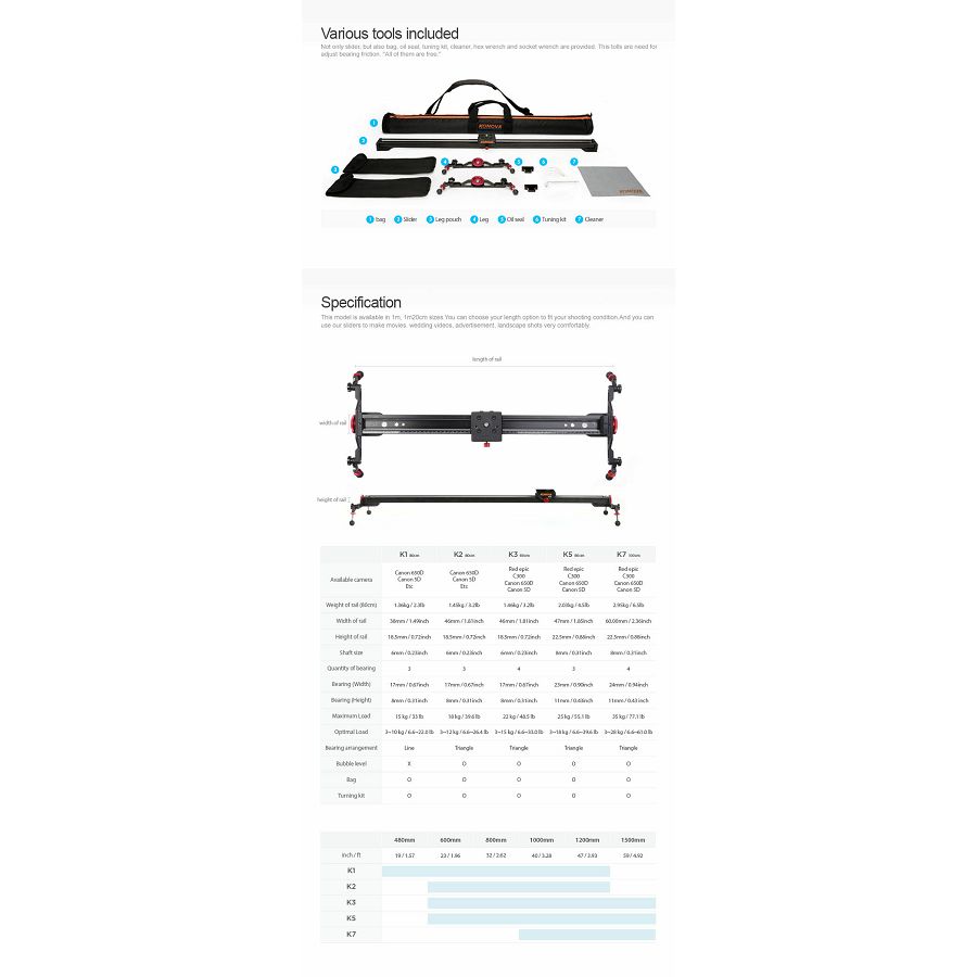 KONOVA Slider K7 100cm