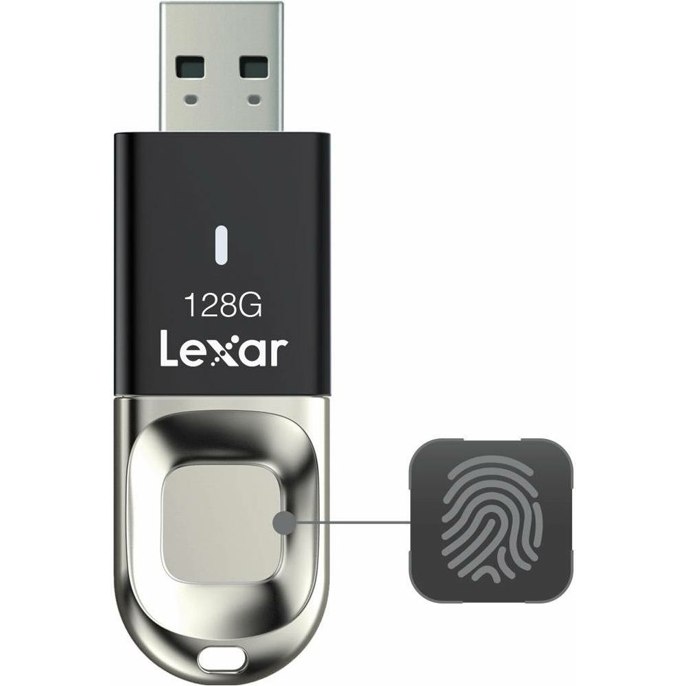 Lexar Fingerprint F35 128GB USB 3.0 flash drive 150MB/s read 60MB/s write memorija (LJDF35-128BBK)