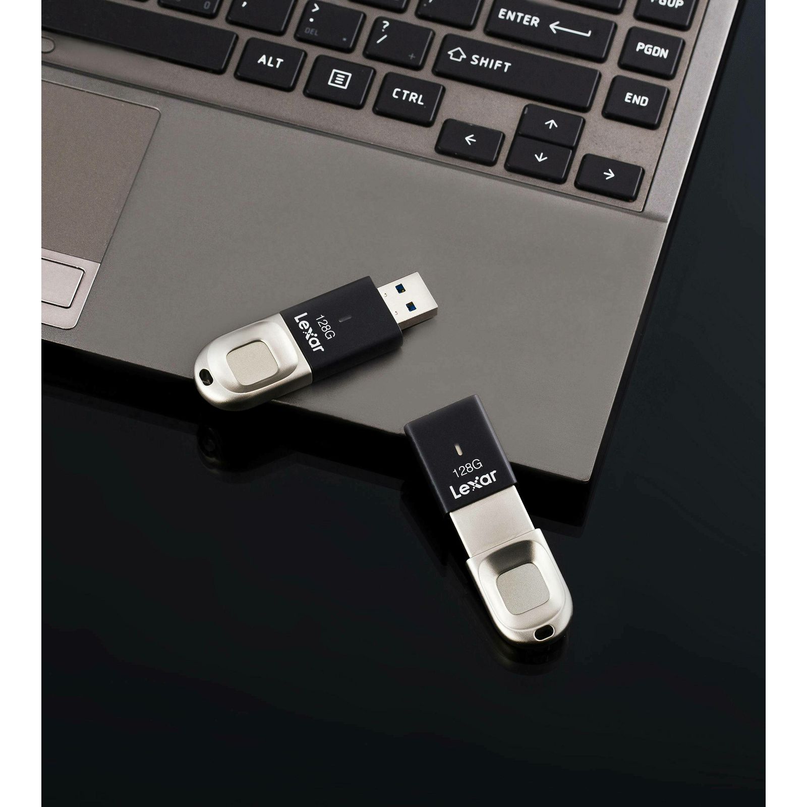 Lexar Fingerprint F35 128GB USB 3.0 flash drive 150MB/s read 60MB/s write memorija (LJDF35-128BBK)