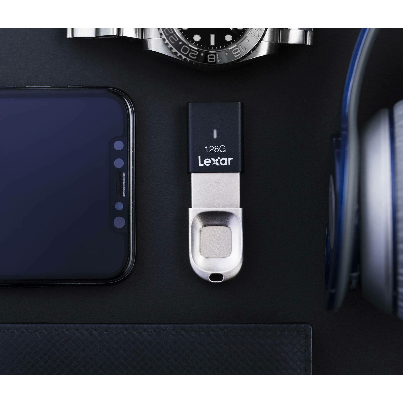 Lexar Fingerprint F35 128GB USB 3.0 flash drive 150MB/s read 60MB/s write memorija (LJDF35-128BBK)