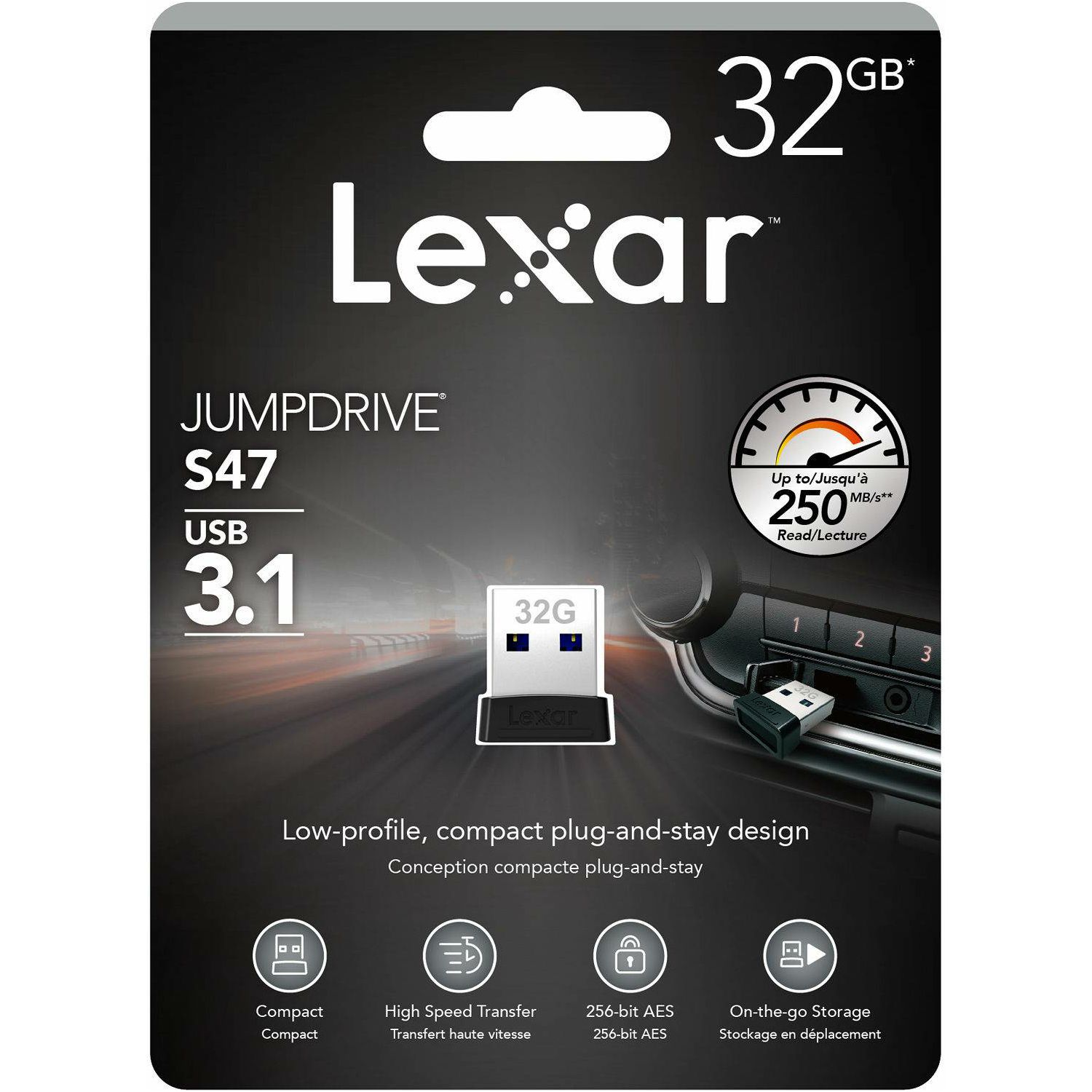 Lexar JumpDrive M45 32GB USB 3.1 Silver Housing 250MB/s memorija (LJDM45-32GABSL)