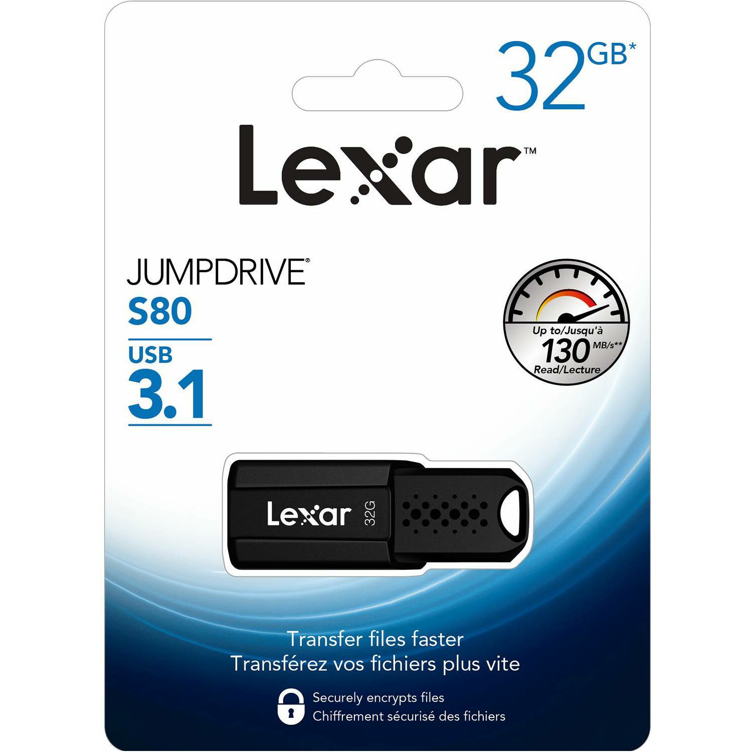 Lexar JumpDrive S80 32GB USB 3.1 Flash Drive 150MB/s read 60MB/s write memorija (LJDS080032G-BNBNG)