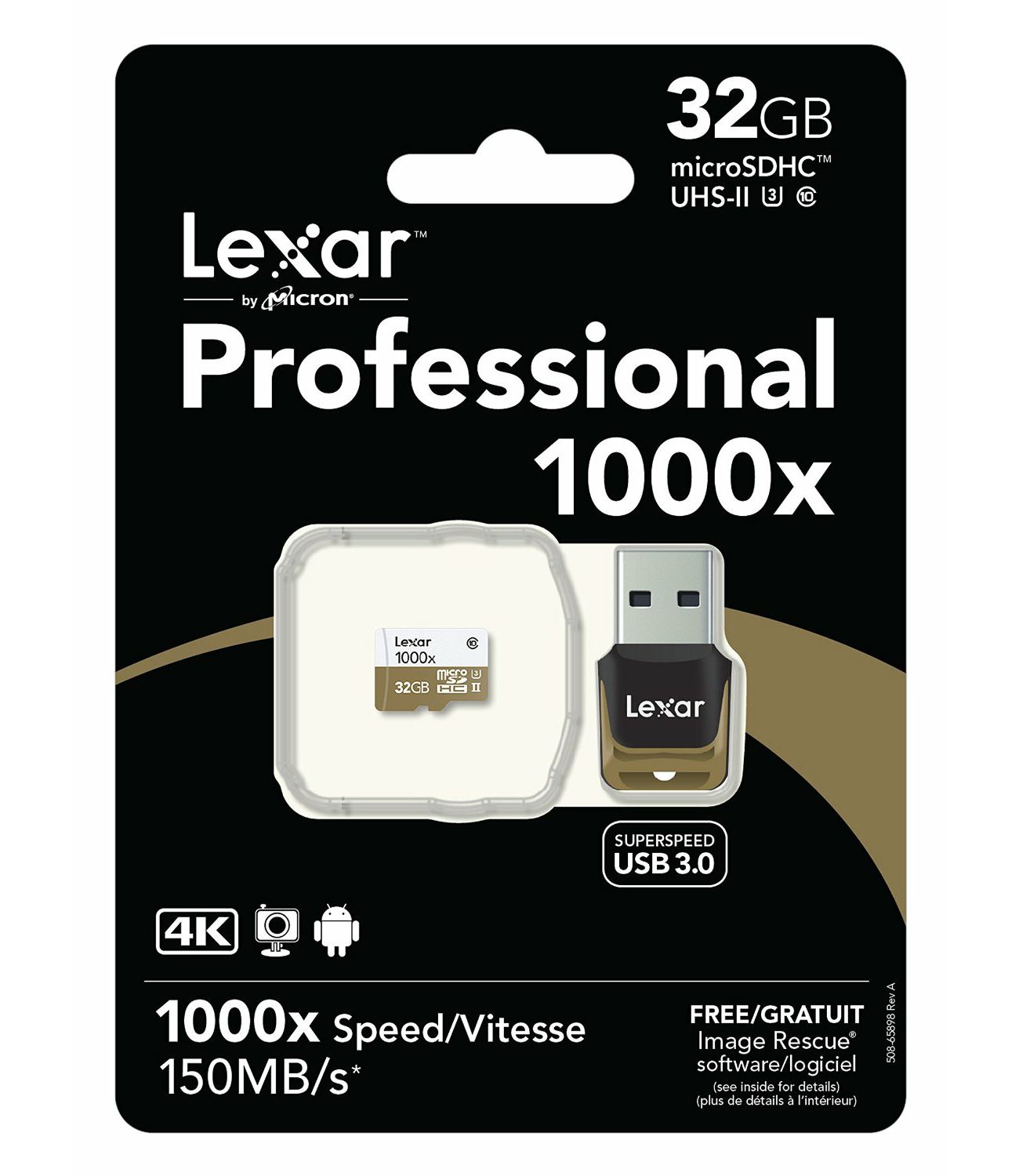 Lexar microSDHC 32GB 1000x 150mb/s UHS-II with USB 3.0 Reader microSD memorijska kartica + USB čitač LSDMI32GCBEU1000R