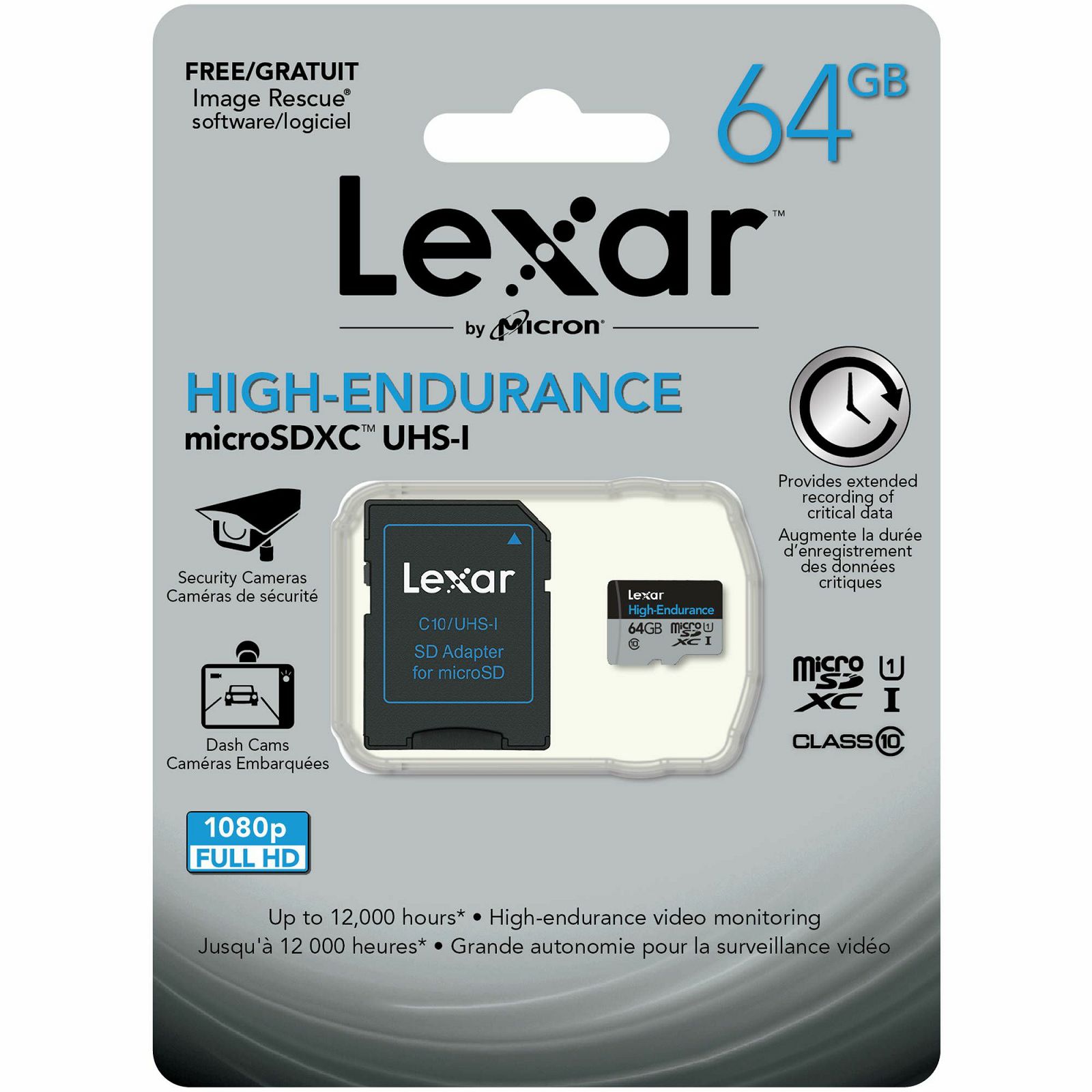Lexar microSDHC 64GB 40MB/s UHS-I High Endurance memorijska kartica sa adapterom LSDMI64GBBEUHEA