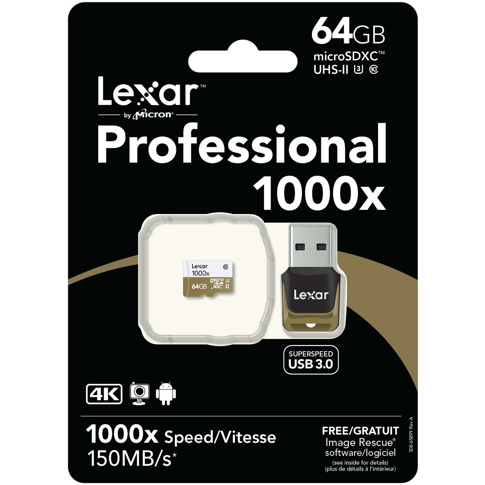 Lexar microSDXC 64GB 1000x 150mb/s UHS-II with USB 3.0 Reader microSD memorijska kartica + USB čitač LSDMI64GCBEU1000R