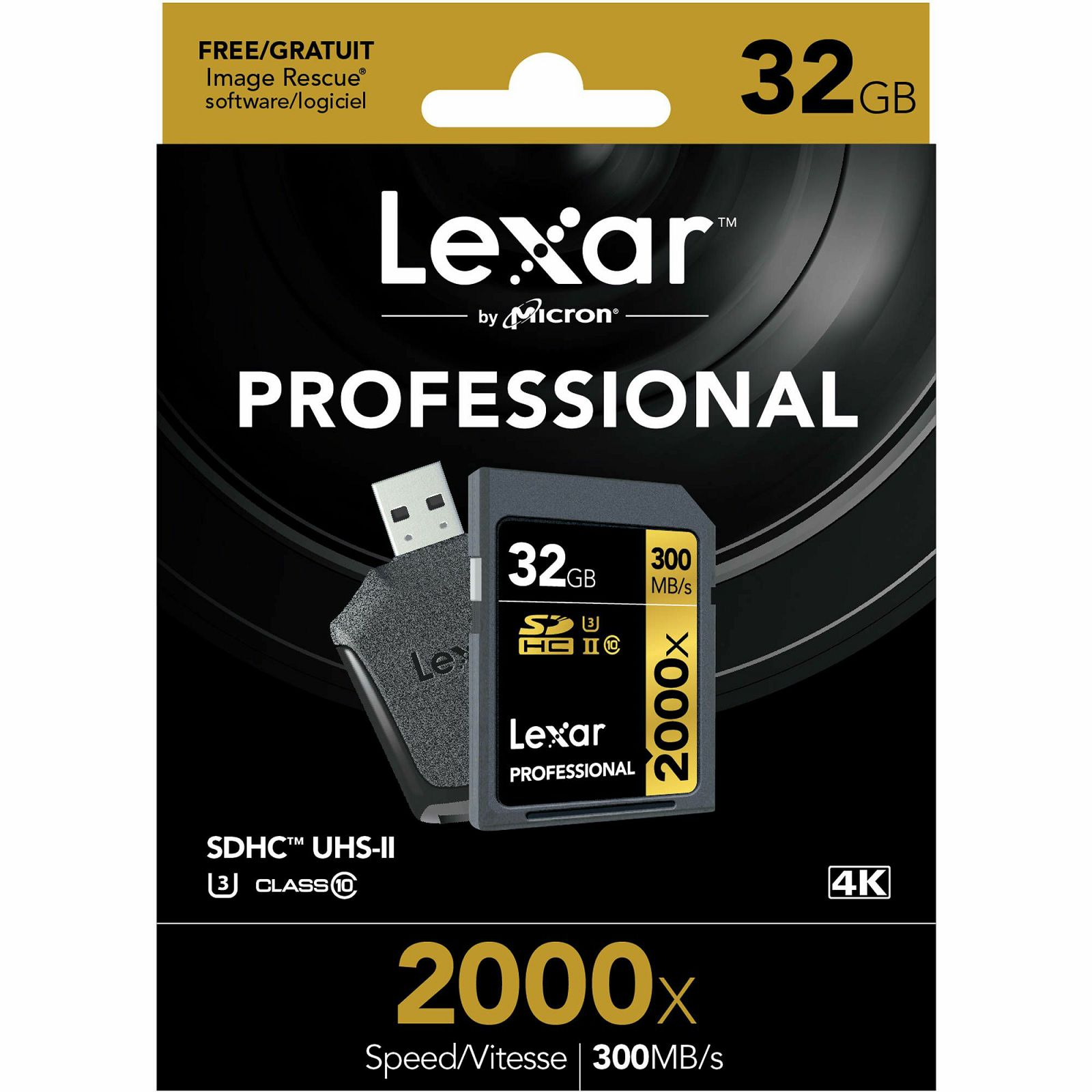 Lexar SDHC 32GB 2000x UHS-II Professional RDR Card incl Reader memorijska kartica i čitač kartica LSD32GCRBEU2000R