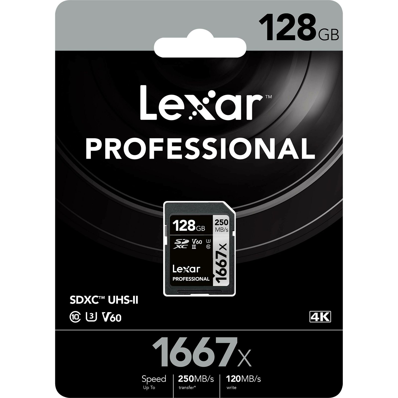 Lexar SDXC 128GB 1667x 250MB/s 90MB/s UHS-II C10 V60 U3 memorijska kartica (LSD128CB1667)