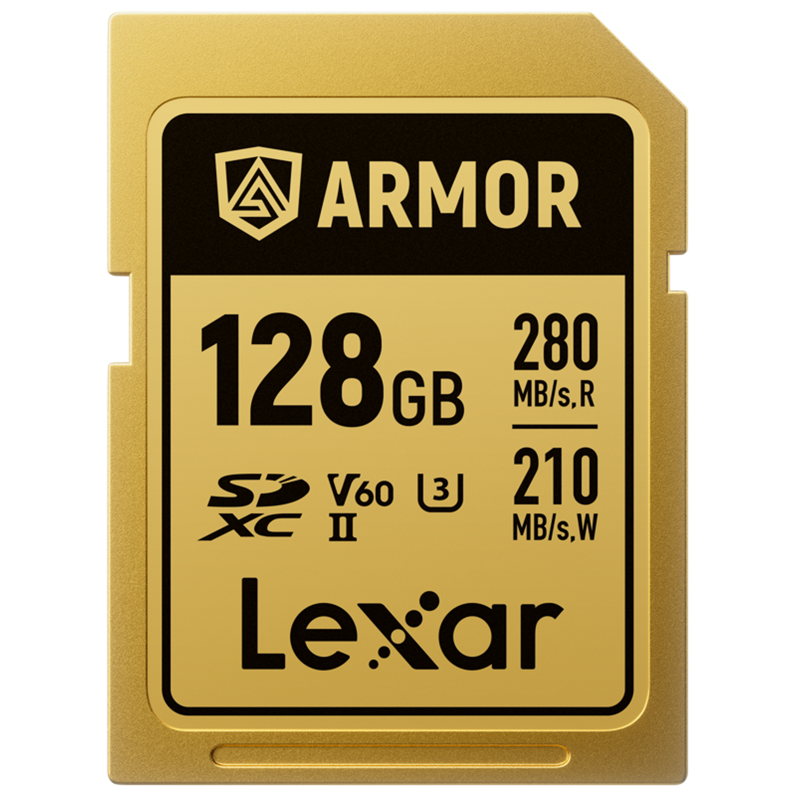 Lexar SDXC 128GB 280MB/s 210MB/s Class 10 UHS-II C10 V60 U3 Professional Armor Gold Stainless steel Casing IP68 memorijska kartica
