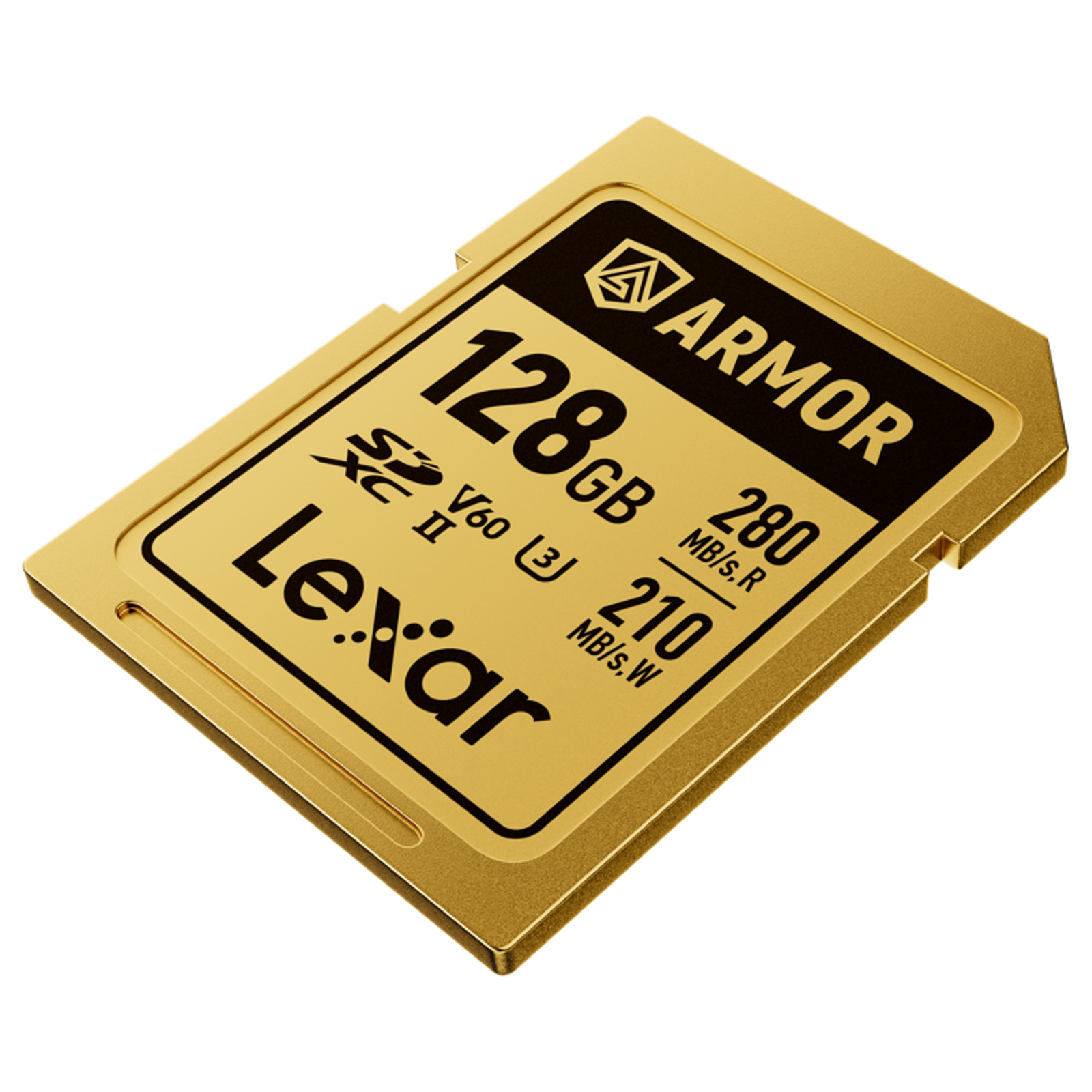 Lexar SDXC 128GB 280MB/s 210MB/s Class 10 UHS-II C10 V60 U3 Professional Armor Gold Stainless steel Casing IP68 memorijska kartica