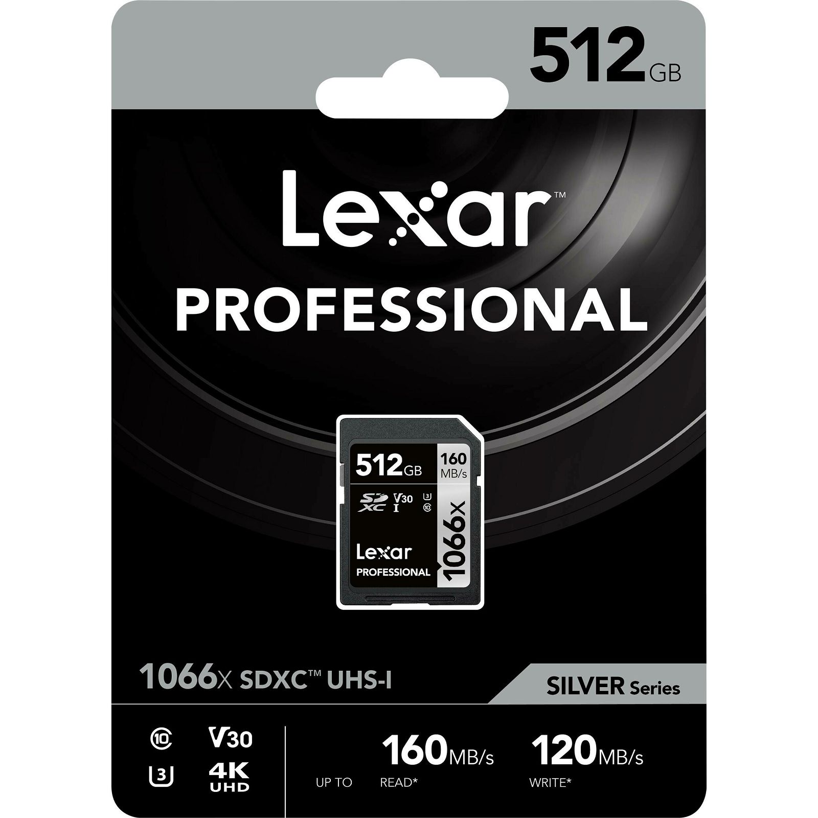 Lexar SDXC 512GB 1066x 160MB/s 120MB/s UHS-I C10 V30 U3 memorijska kartica (LSD1066512G-BNNNG)