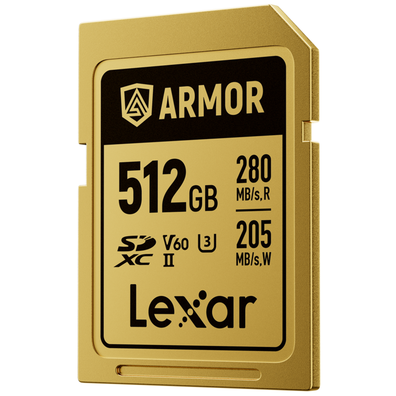 Lexar SDXC 512GB 280MB/s 210MB/s Class 10 UHS-II C10 V60 U3 Professional Armor Gold Stainless steel Casing IP68 memorijska kartica