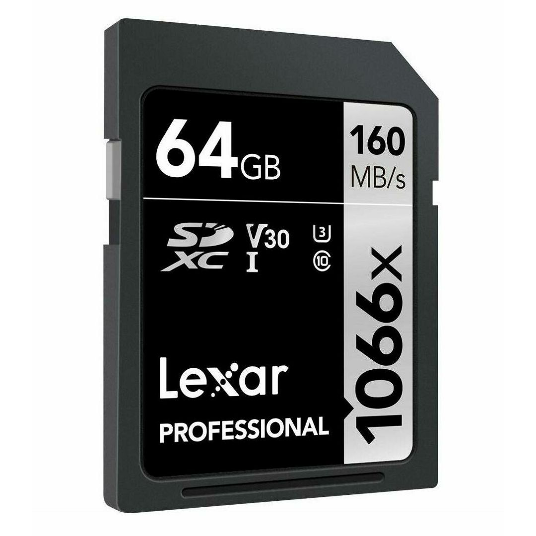 Lexar SDXC 64GB 1066x 160MB/s 70MB/s UHS-I C10 V30 U3 memorijska kartica (LSD1066064G-BNNNG)