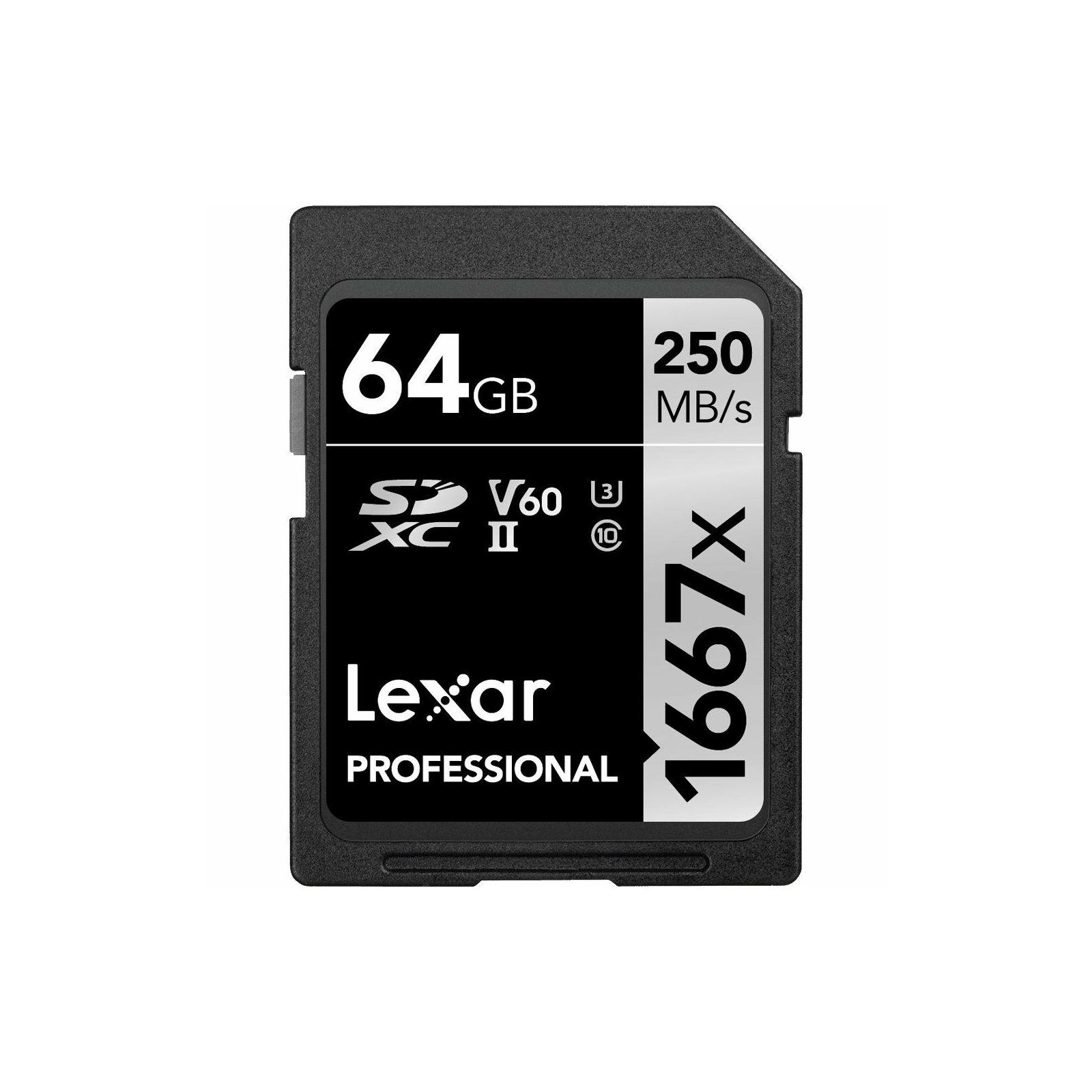 Lexar SDXC 64GB 1667x 250MB/s 80MB/s UHS-II C10 V60 U3 memorijska kartica (LSD64GCB1667)