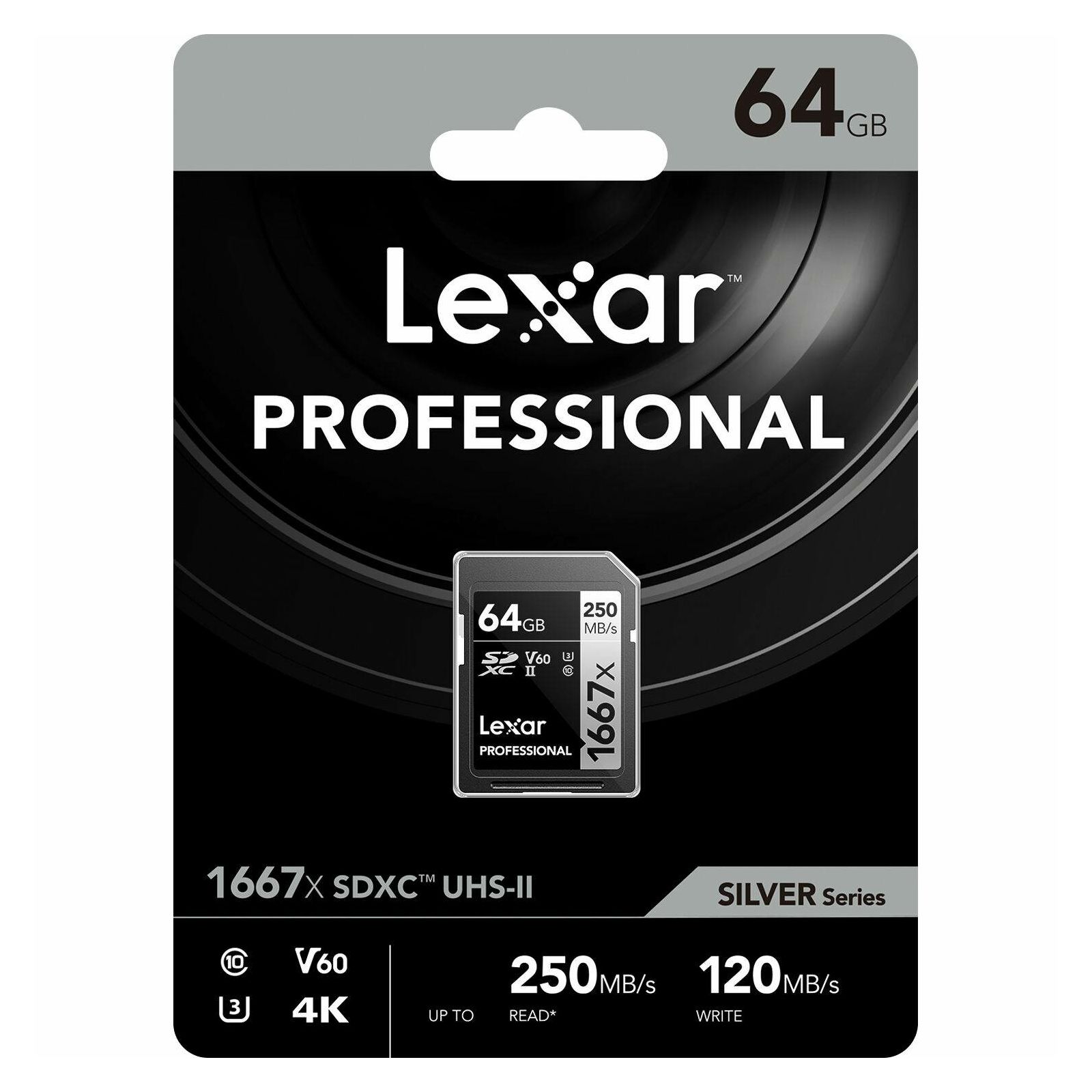 Lexar SDXC 64GB 1667x 250MB/s 80MB/s UHS-II C10 V60 U3 memorijska kartica (LSD64GCB1667)