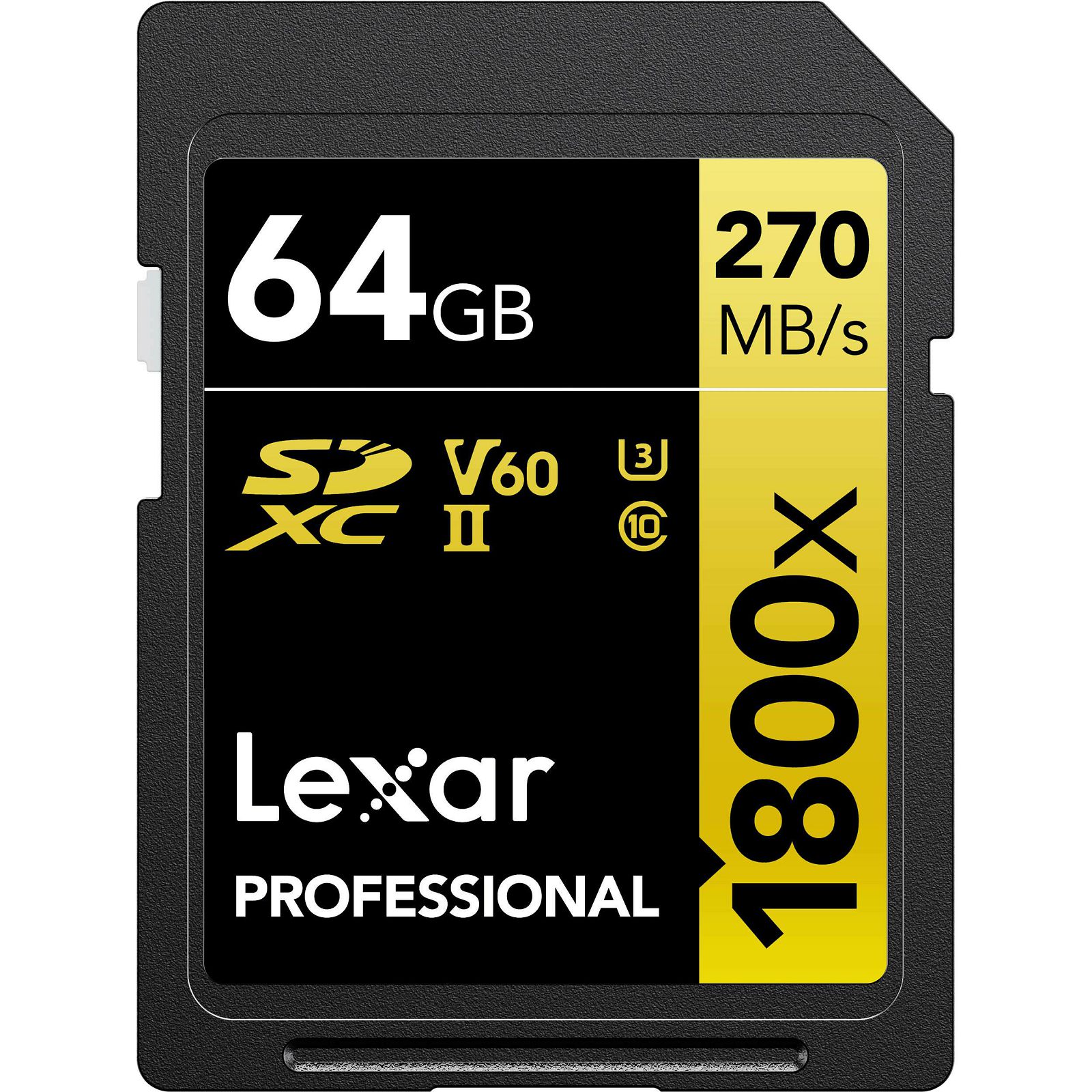 Lexar SDXC 64GB 1800x 270MB/s 180MB/s UHS-II C10 V60 U3 memorijska kartica (LSD1800064G-BNNNG)