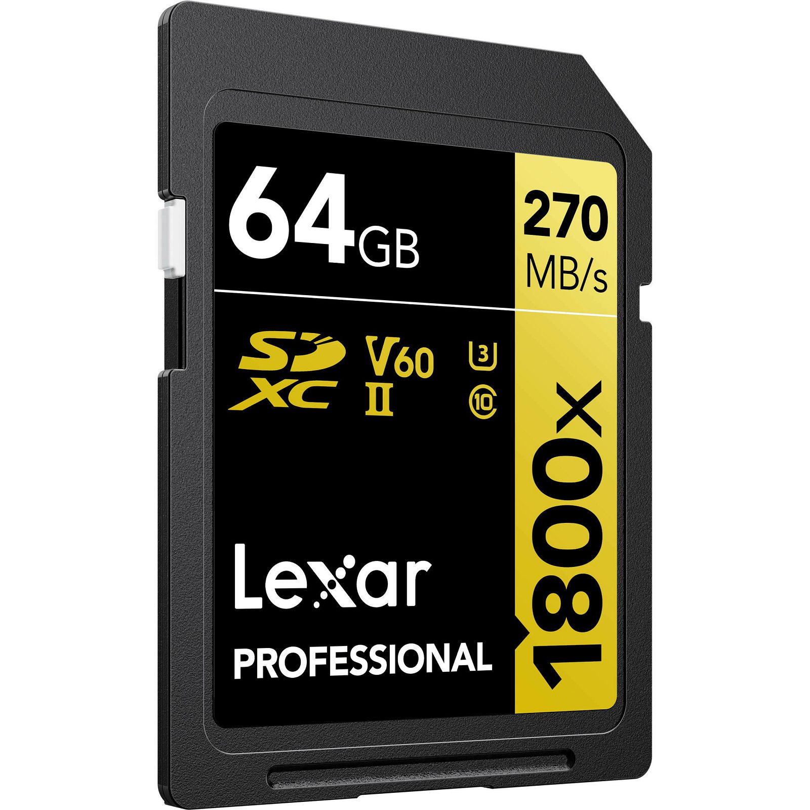 Lexar SDXC 64GB 1800x 270MB/s 180MB/s UHS-II C10 V60 U3 memorijska kartica (LSD1800064G-BNNNG)