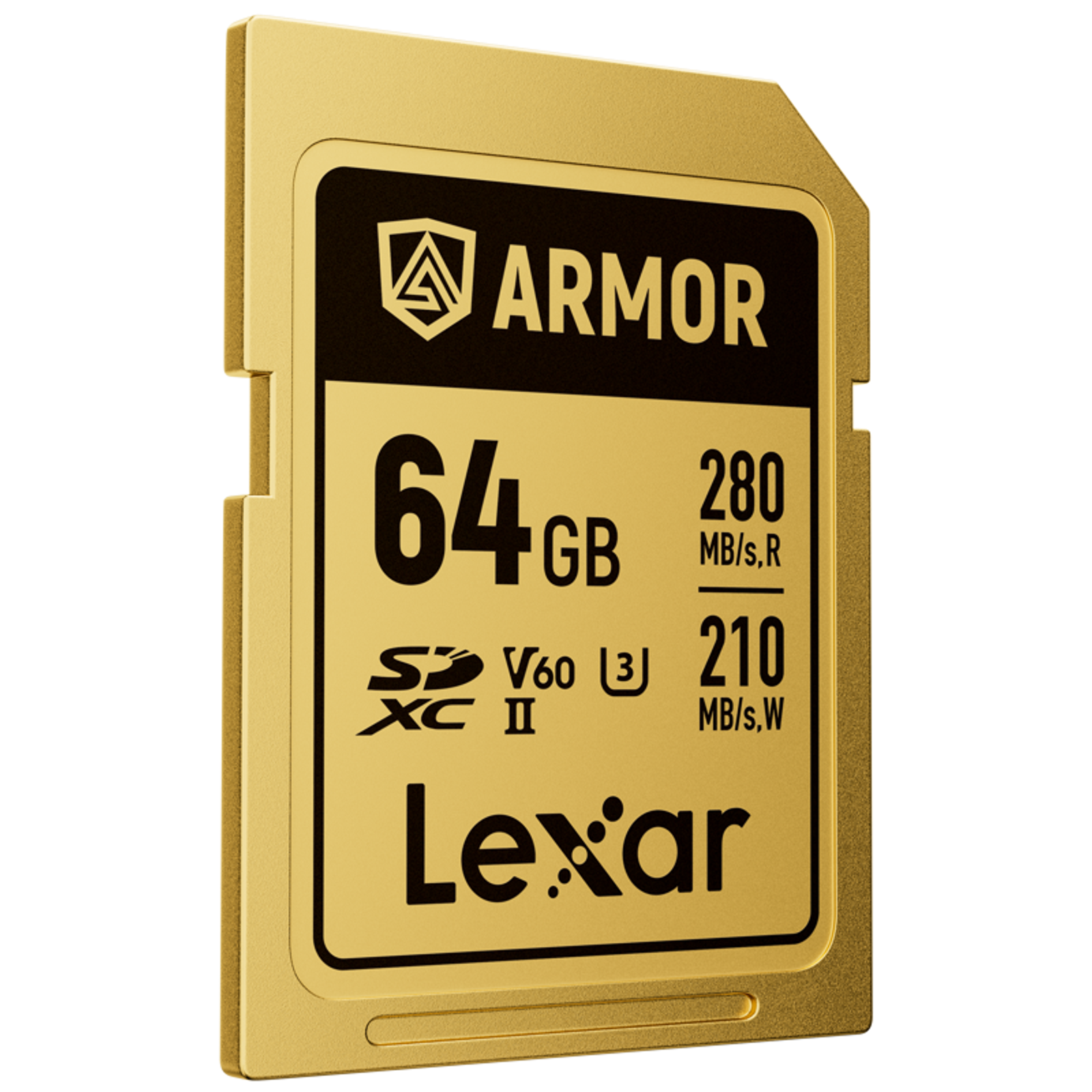 Lexar SDXC 64GB 280MB/s 210MB/s Class 10 UHS-II C10 V60 U3 Professional Armor Gold Stainless steel Casing IP68 memorijska kartica