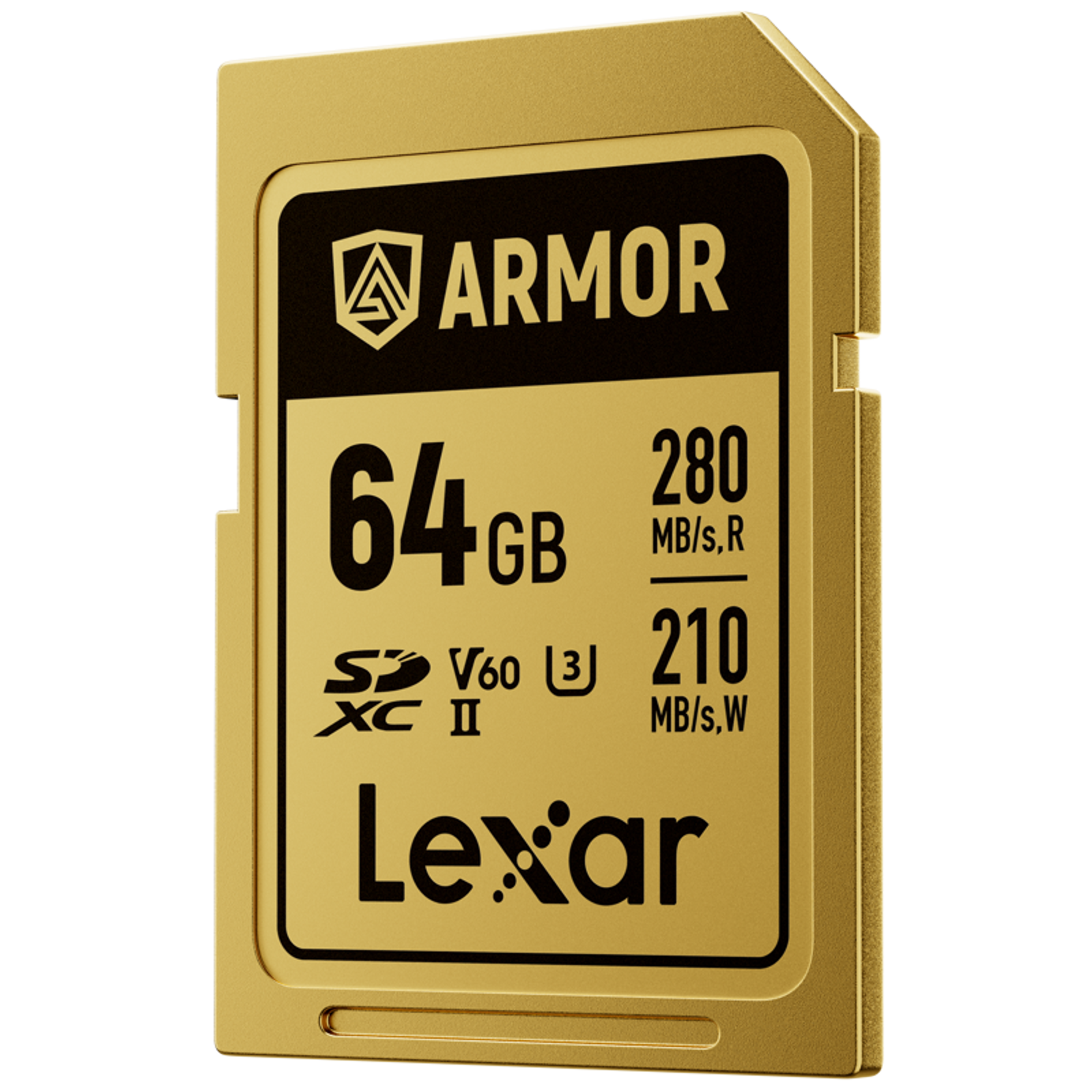 Lexar SDXC 64GB 280MB/s 210MB/s Class 10 UHS-II C10 V60 U3 Professional Armor Gold Stainless steel Casing IP68 memorijska kartica