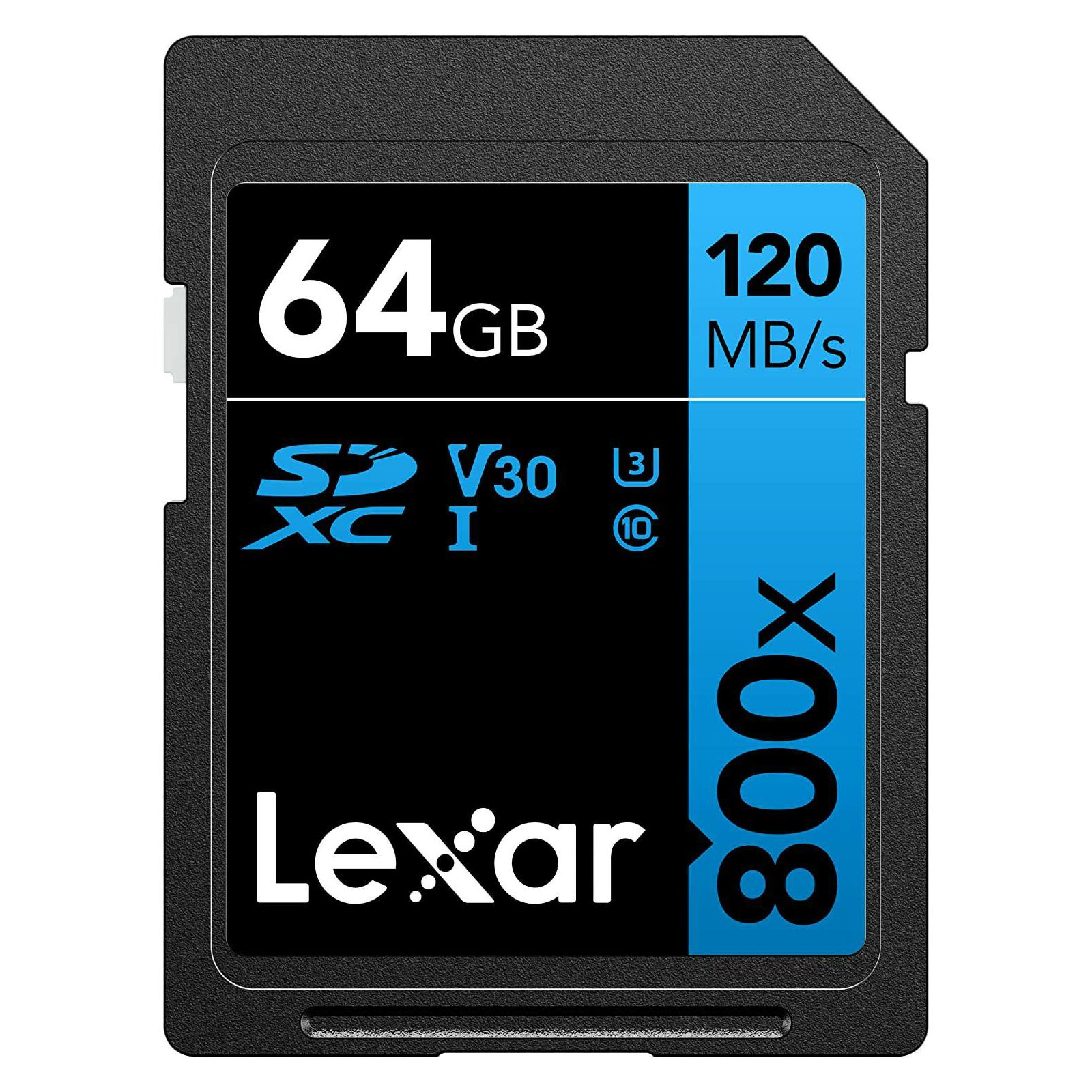 Lexar SDXC 64GB 800x 120MB/s UHS-I C10 V30 U3 4K UHD memorijska kartica (LSD0800064G)