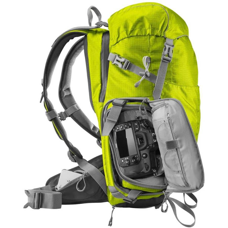 Mantona Elements Outdoor Backpack with Bag ruksak s torbom za DSLR i dodatnu opremu light green svijetlozelena