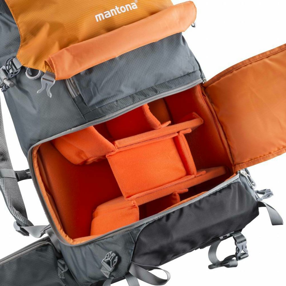 Mantona elements PRO 50 Outdoor- and Camera Backpack ruksak za DSLR i dodatnu opremu narančasto-siva