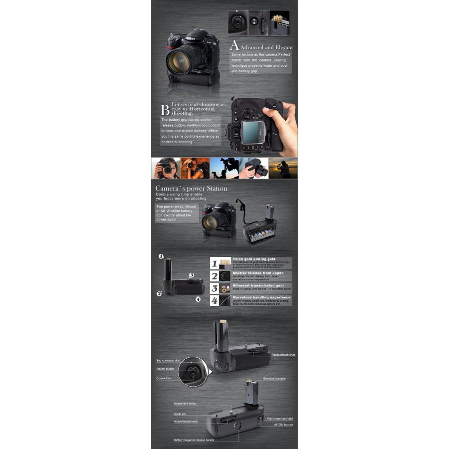 Meike MK-D5200 battery grip držač baterija za Nikon D5200 En-EL14