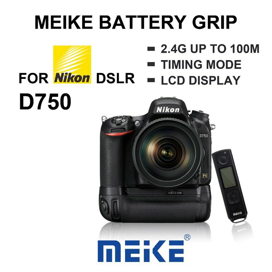 Meike MK-D750 MB-D16 Built-in 2.4g Wireless battery grip za Nikon D750 držač baterija + bežični daljinski okidač