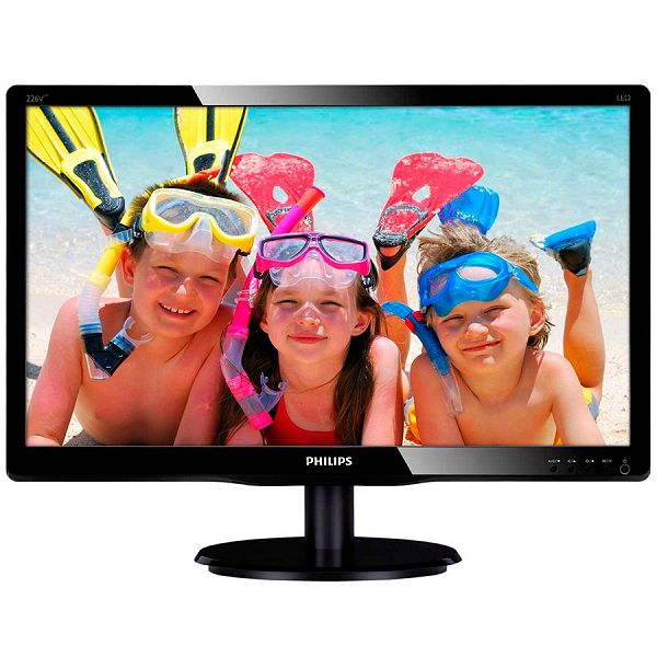 Monitor LCD PHILIPS 226V4LAB/00 (21.5, 1920x1080, LED Backlight, 1000:1, 10000000:1(DCR), 170/160, 5ms, DVI/VGA/Audio) Black