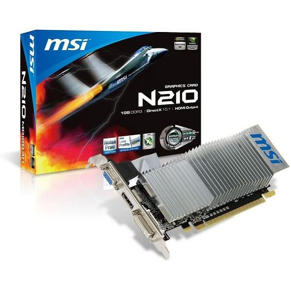 MSI GF N210,1GB DDR3,HDMI, DVI, DX10, LP