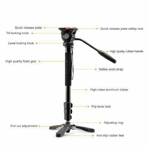 Nest NT-329M 145cm 5kg + Fluid Damped Pan Head komplet Video Monopod spider-foot s fluidnom glavom