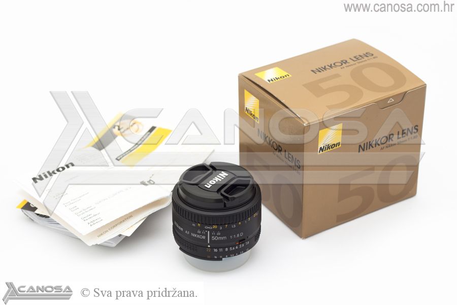 Nikon AF 50mm f/1.8D FX standardni objektiv fiksne žarišne duljine Nikkor auto focus prime lens 50 1.8 D (JAA013DA)