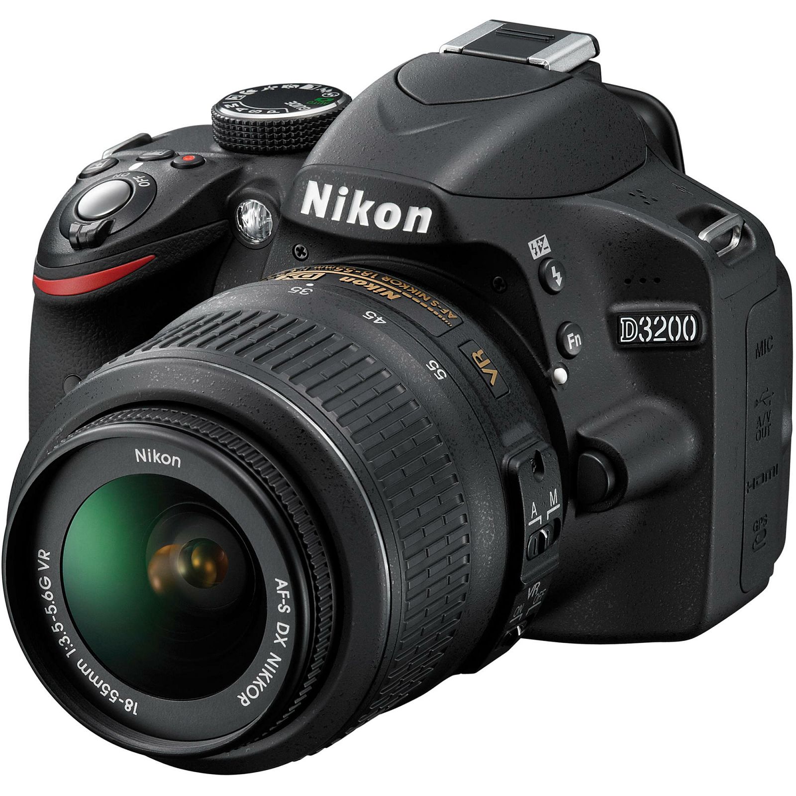 Nikon D3200 KIT WITH AF18-55 II Black Consumer DSLR fotoaparat 18-55mm f/3.5-5.6G ED II VBA330K009
