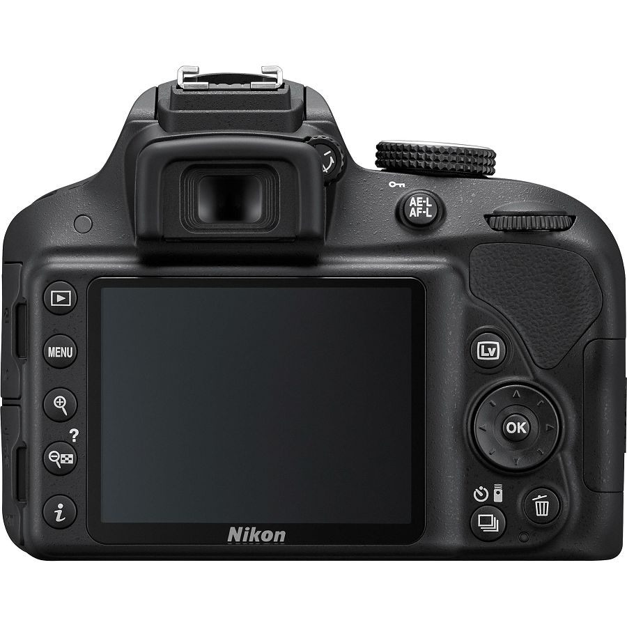 Nikon D3300 + AF-P 18-55 VR KIT Black crni DSLR digitalni fotoaparat i DX Nikkor18-55mm F/3.5-5.6G objektiv 18-55VR (VBA390K008)