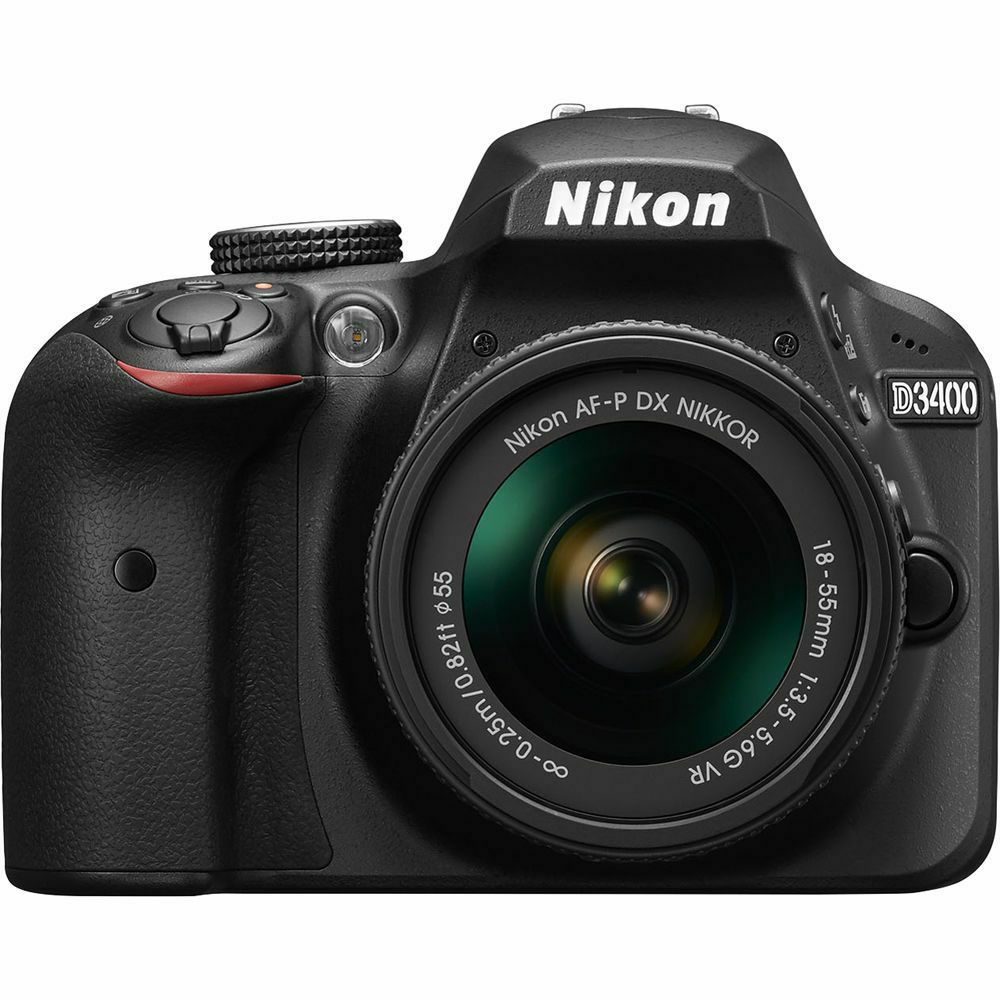 Nikon D3400 + AF-P 18-55VR Black KIT DSLR digitalni fotoaparat i objektiv AF-P DX 18-55mm f/3.5-5.6G VR (VBA490K001)